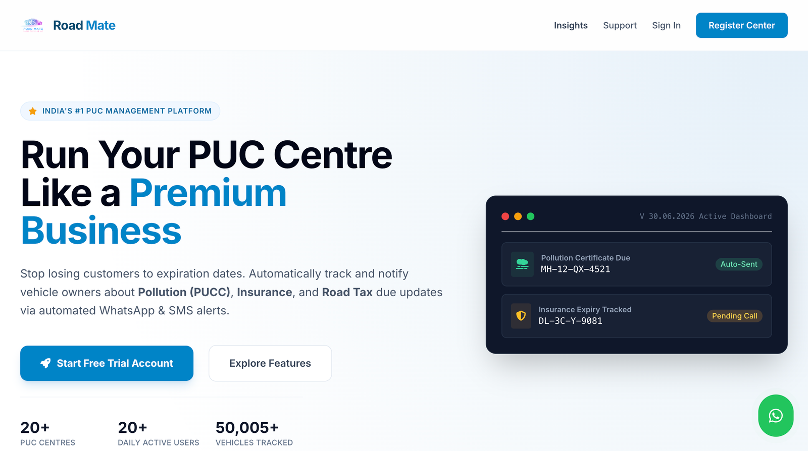 Roadmate - Vehicle Compliance & Multi-Branch PUC Platform
